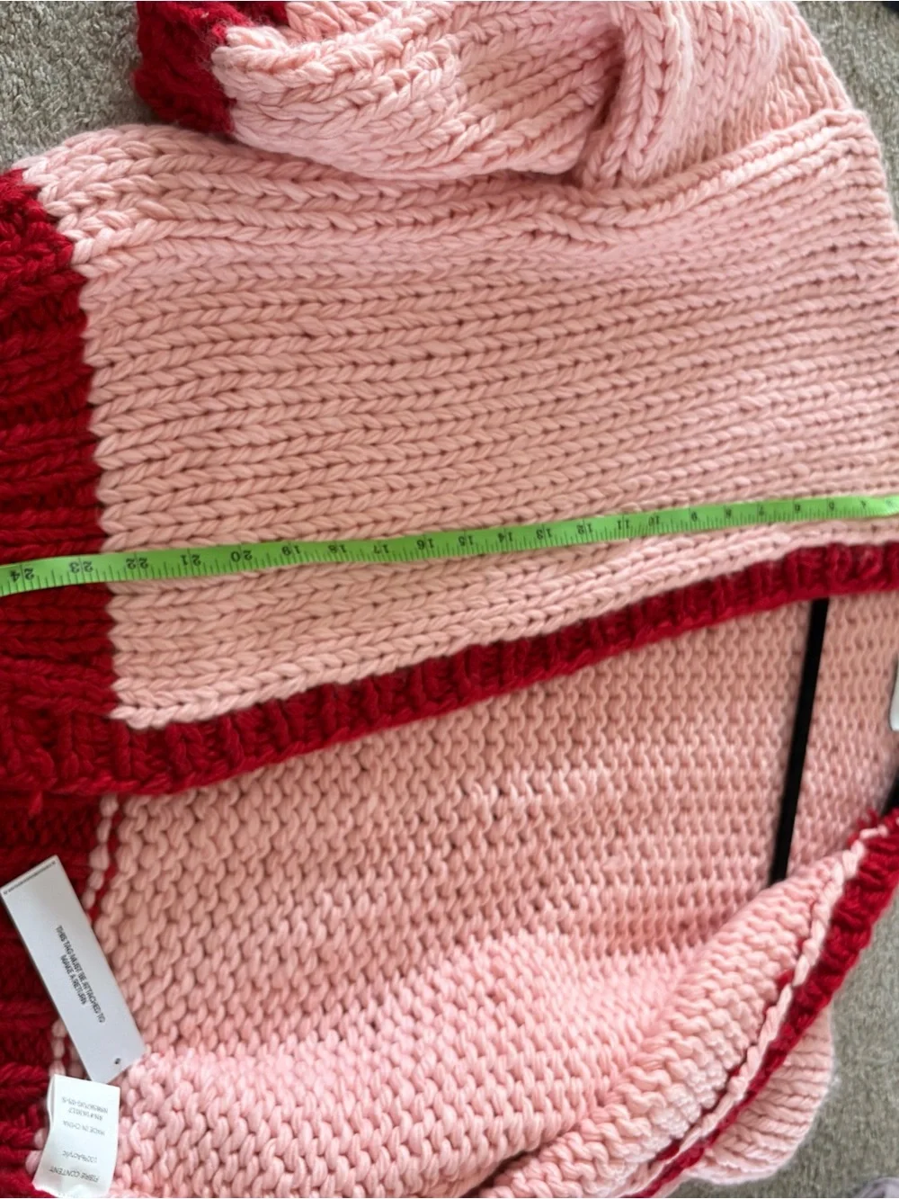 New Princess Polly Lester Chunky Knit Cardigan Sweater Pink Red M / L Oversized